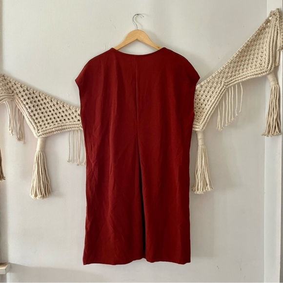 Zara Bloggers Favorite Burnt Brick Red Paisley Print Boxy Tunic Dress - Picture 12 of 12